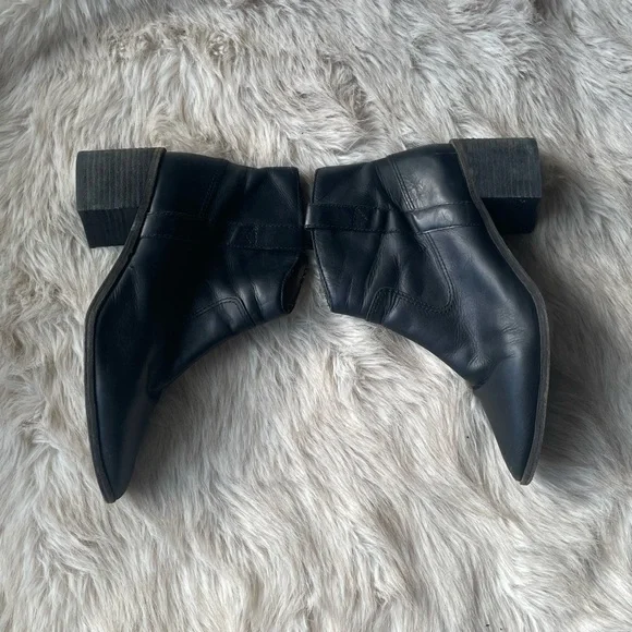 Madewell Black Leather Western Boots - Picture 4 of 5
